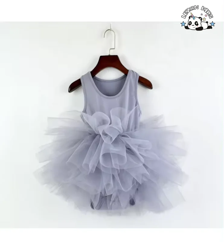 LEZONKIDS - Vestido de Tutu de Ballet sem Mangas para Meninas de Algodão e Spandex para Performance de Dança